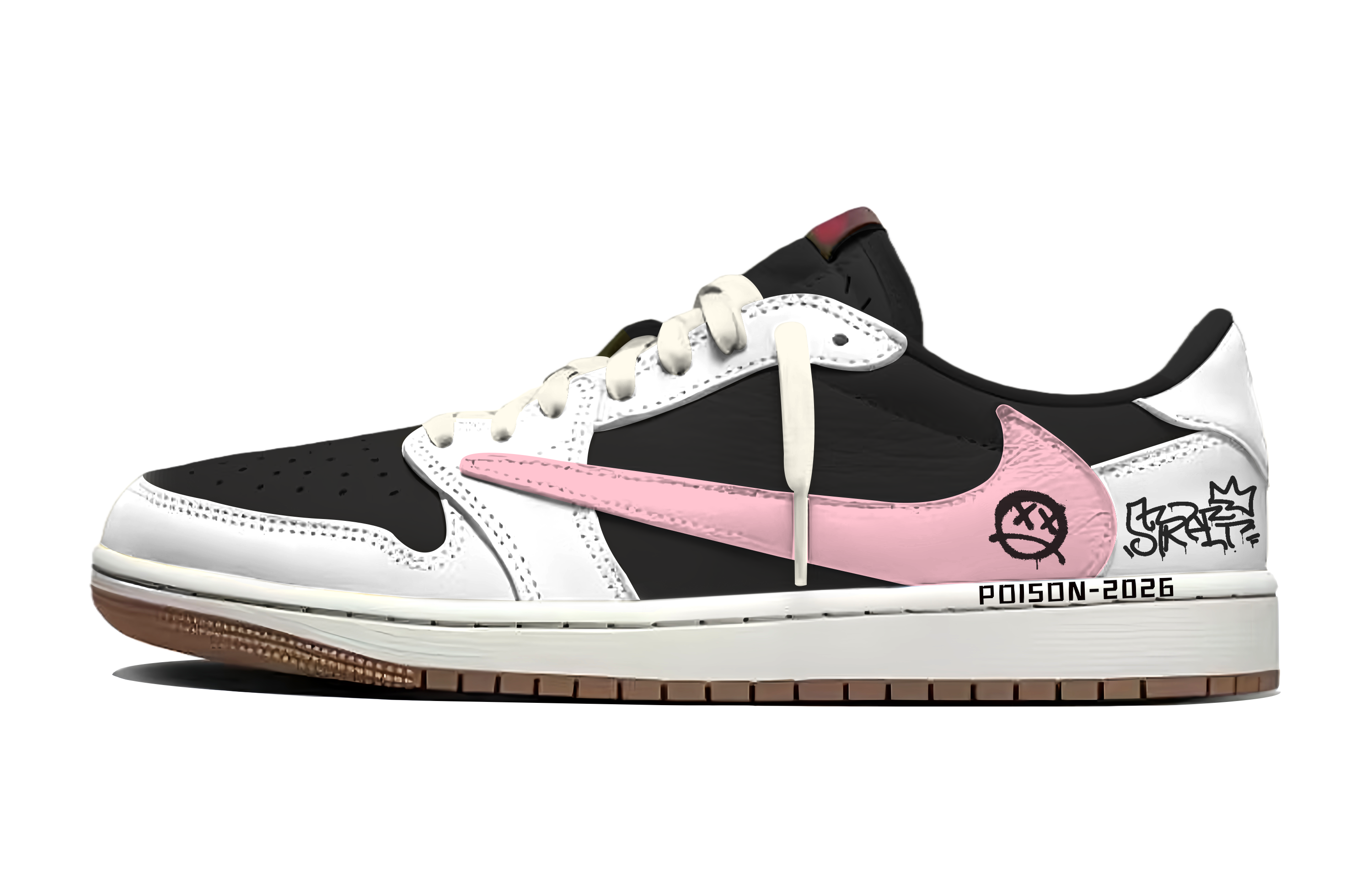 Jordan Кроссовки Travis Scott x Air 1 Black Pink Travis Scott X AJ1 Low — фото 3
