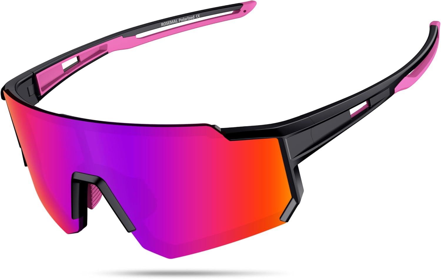 

Поляризованные спортивные солнцезащитные очки для мужчин, женщин и молодежи: бейсбол, бег, велоспорт, вождение, рыбалка, теннис, гольф, мотоцикл, TAC UV400 TR90 Rosemal, Pink