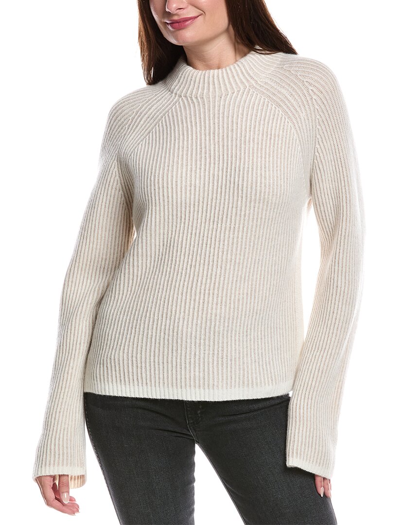 

Кашемировый свитер с косичкой и воротником-воронкой Forte Cashmere, белый