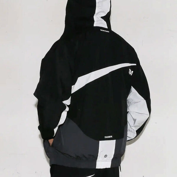 Куртка Men's Nike Sportswear Swoosh Hooded Woven Large Logo Jacket Autumn Black, черный — фото 4