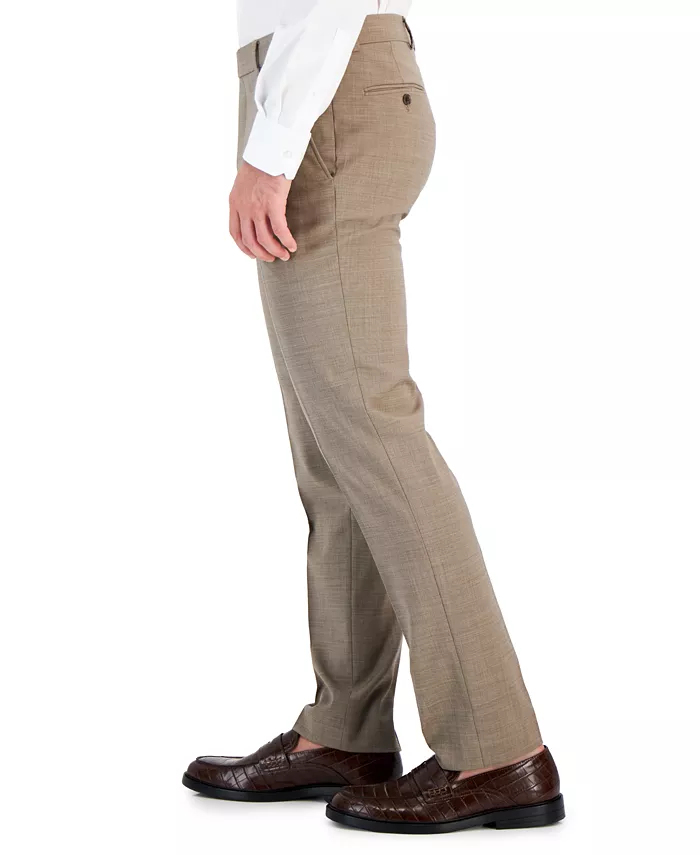 Брюки мужские Modern-Fit из шерсти TH-Flex с эластичной вставкой Tommy Hilfiger, коричневый/бежевый — фото 3