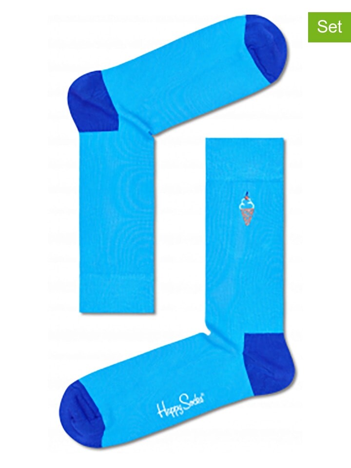 

Носки Happy Socks 2er-Set: Socken Embroidery Ice Cream, синий