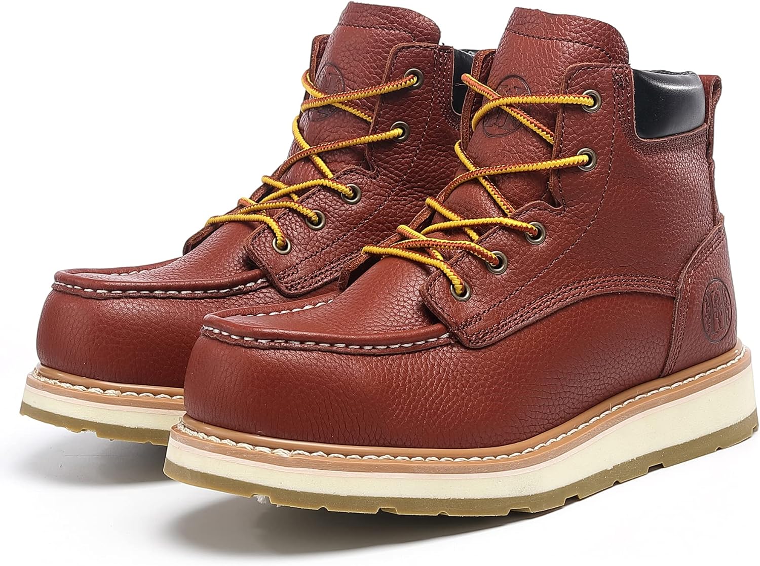 

Рабочие ботинки для мужчин, 6", мягкий/композитный носок, противоскользящие, проколоустойчивые, EH, ботинки мужские с носком-мокасином ROCK POSTER, коричневый