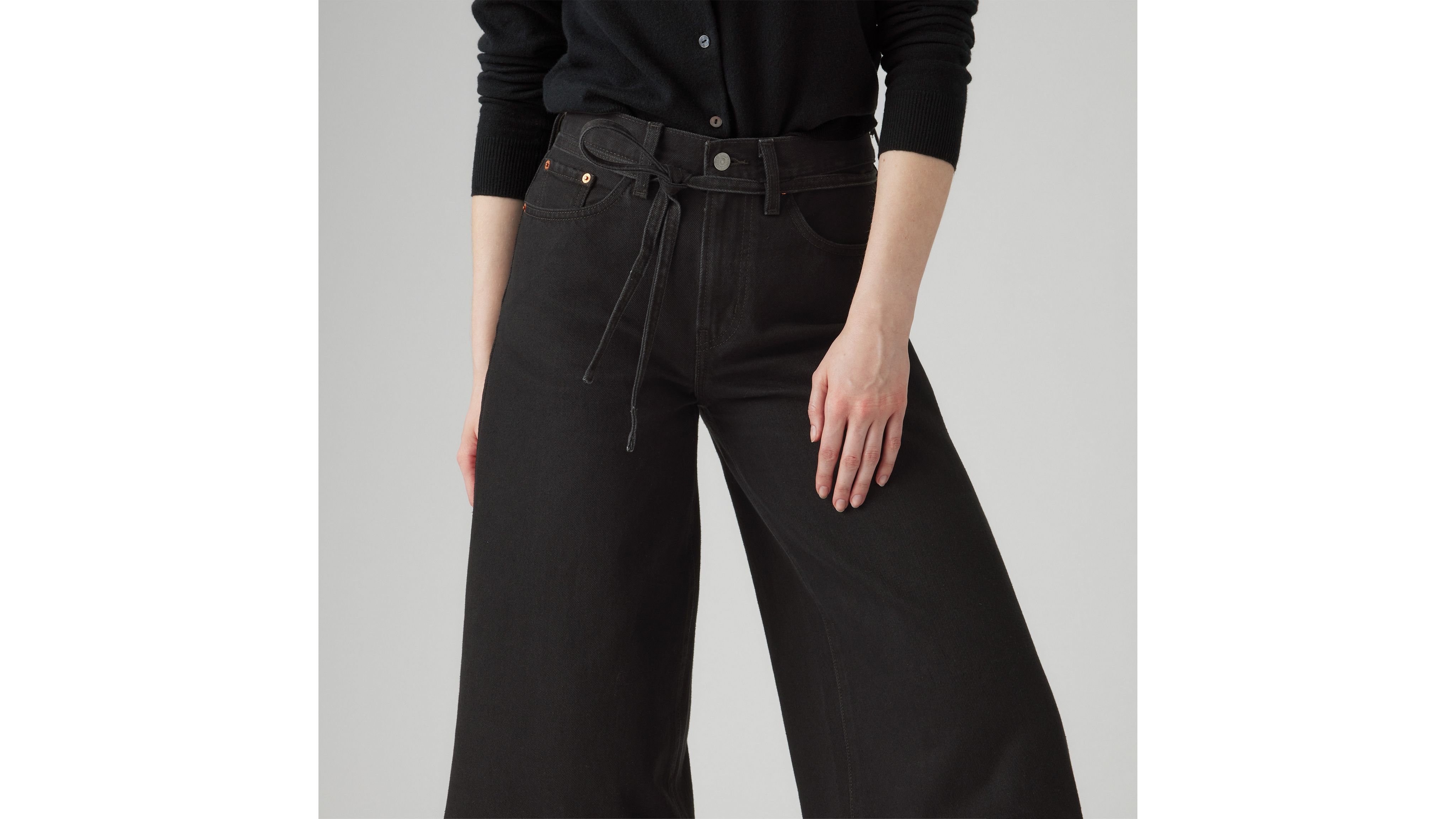 Женские джинсы-кюлоты Xl Levi's, Now Hear Me - Black — фото 2