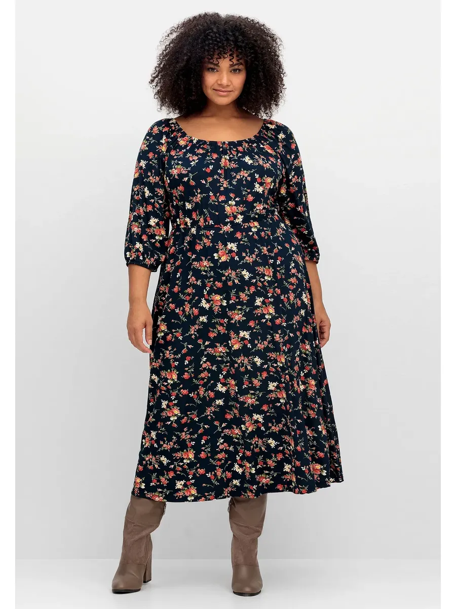 

Платье из джерси Sheego by Joe Brown "Large Sizes" с игривым цветочным принтом Sheego By Joe Browns, синий