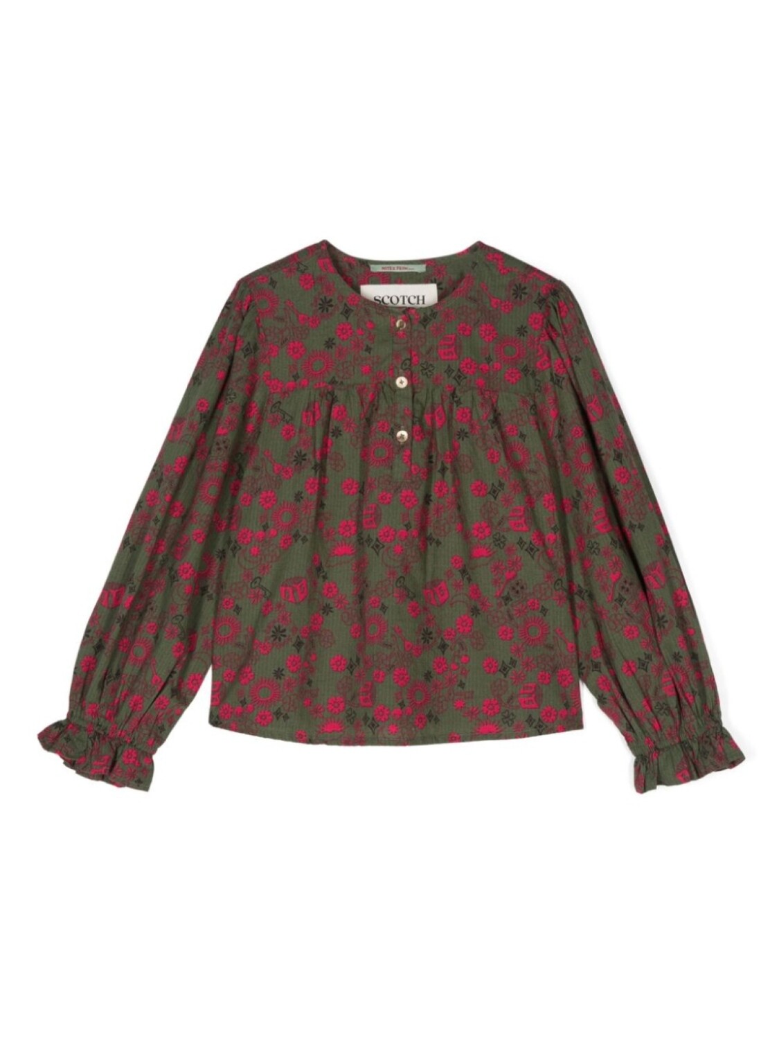 

Блузка с цветочным принтом Scotch & Soda, зеленый