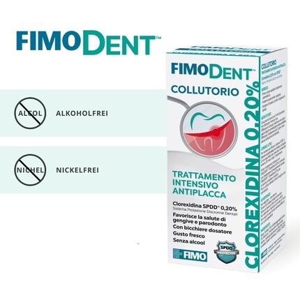 Ополаскиватель для полости рта Fimodent с хлоргексидином 0,20% с системой защиты зубов от изменения цвета SPDD и приятным мятным вкусом 200 мл Pikdent — фото 3