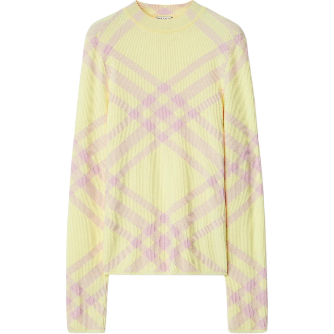 

Ребристый джемпер в клетку Burberry, Напиточный желтый