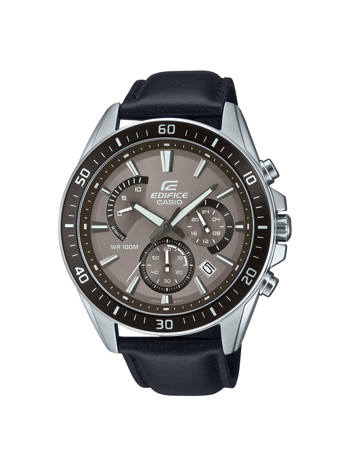 

Наручные часы из нержавеющей стали и кожи, 47 мм Casio