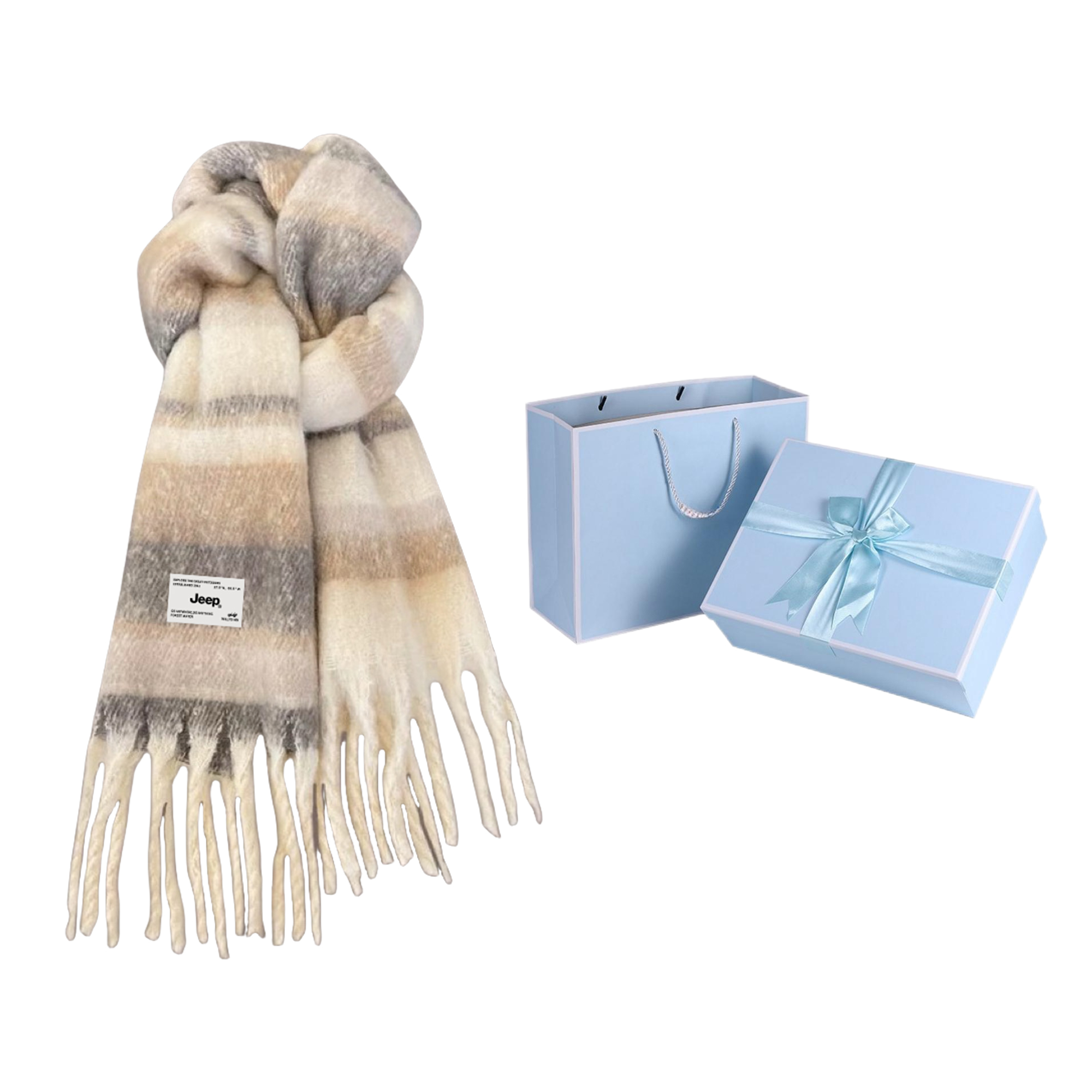 

Jeep Вязаный шарф унисекс, Light Khaki Blue Box Set