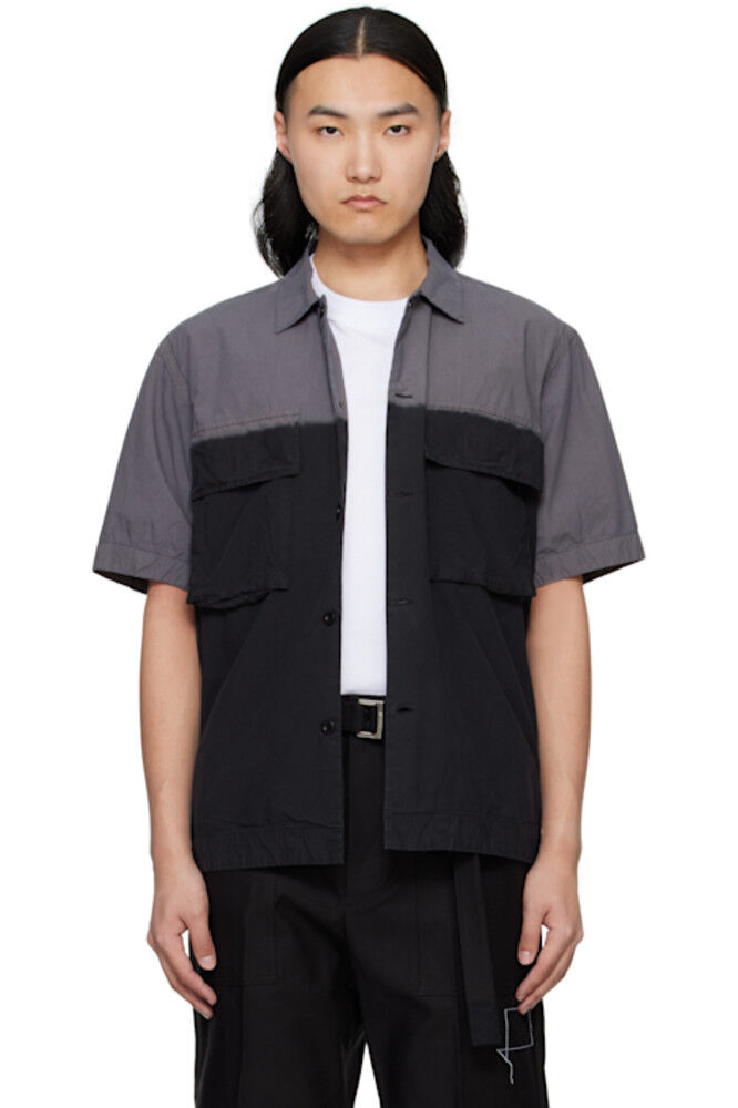 

Черная и серая рубашка Garment Dye sacai