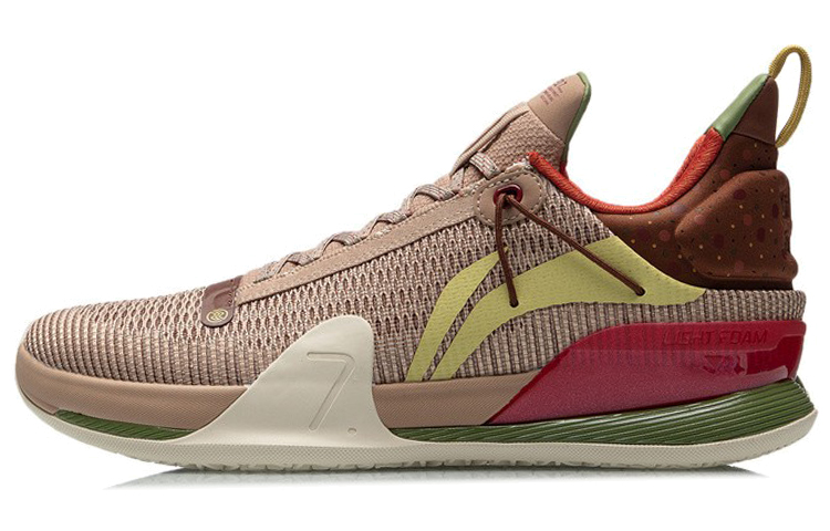 

LINING Лининг Блитц 7 Премиум с премиальной амортизацией, противоскользящие и износостойкие баскетбольные кроссовки с низким верхом светло-бежевого цвета