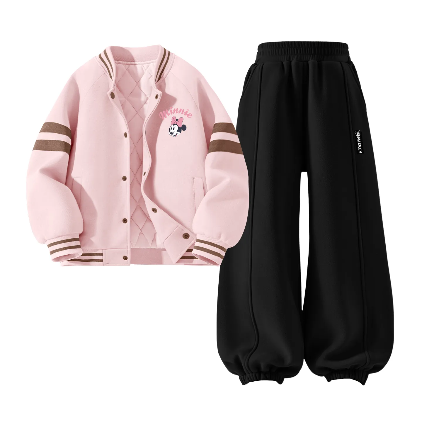 Детский спортивный комплект Casual Sportswear из 2 предметов Disney, [Thickened and Fleece-Lined]Di Lift Eye Black+Di Long Hook-and-Loop Black — фото 3