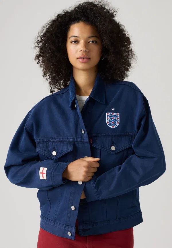 Куртка джинсовая Levi'S, модель Football type iii trucker denim jacket, темно-синий — фото 4