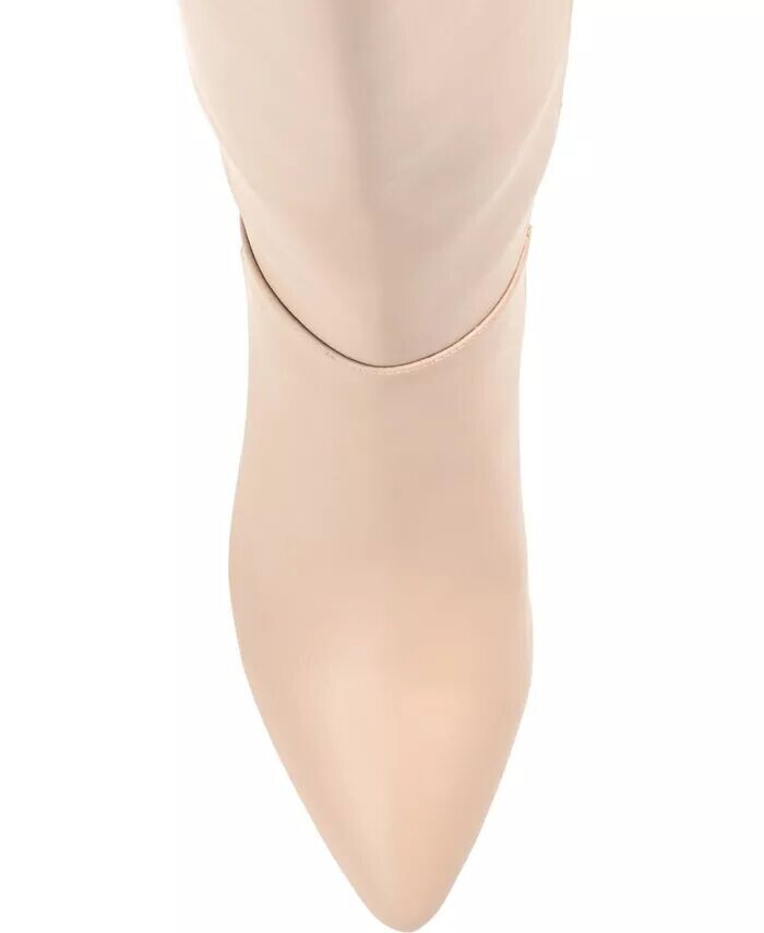 Женские высокие сапоги Landree Wide Calf Journee Collection, коричневый/бежевый — фото 4