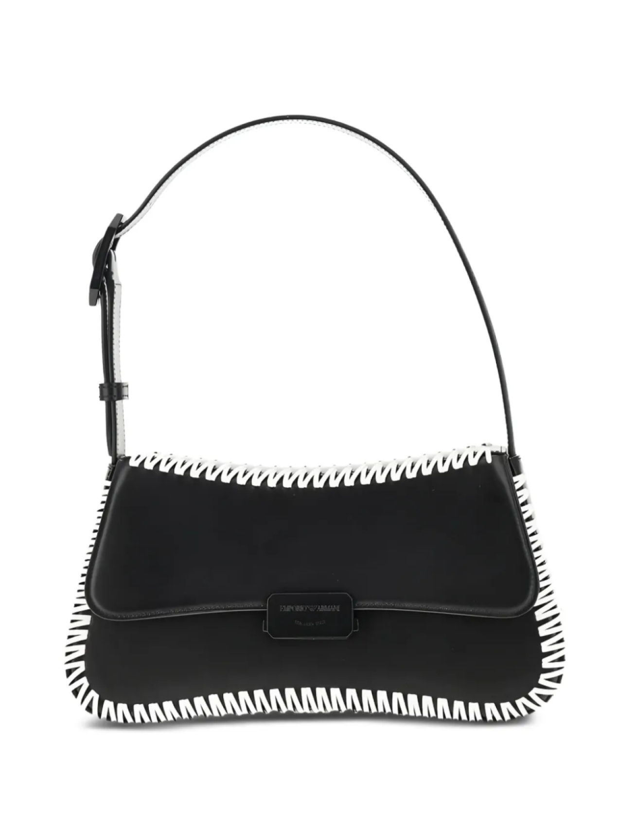 

Сумка через плечо с прошитыми деталями Emporio Armani, черный
