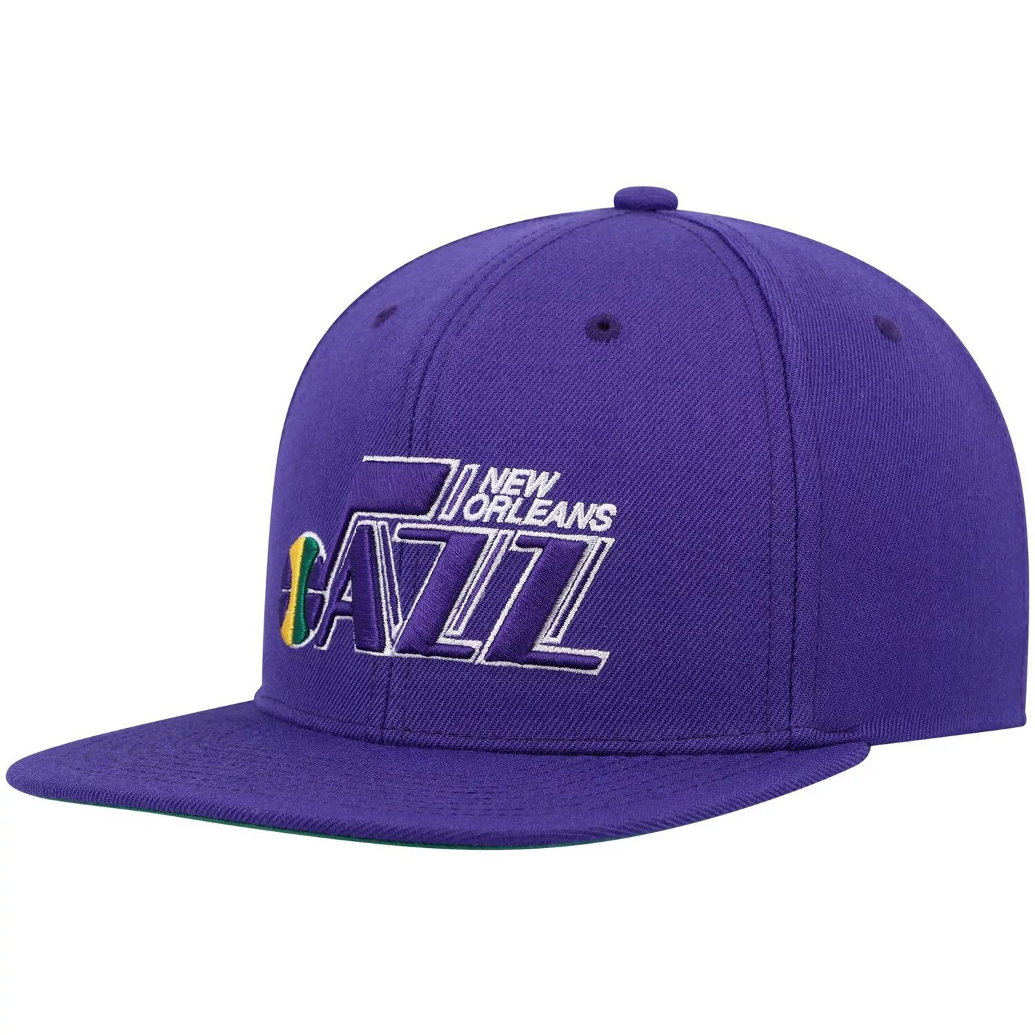 

Мужская фиолетовая кепка Mitchell & Ness New Orleans Jazz Hardwood Classics Team Ground 2.0 Snapback