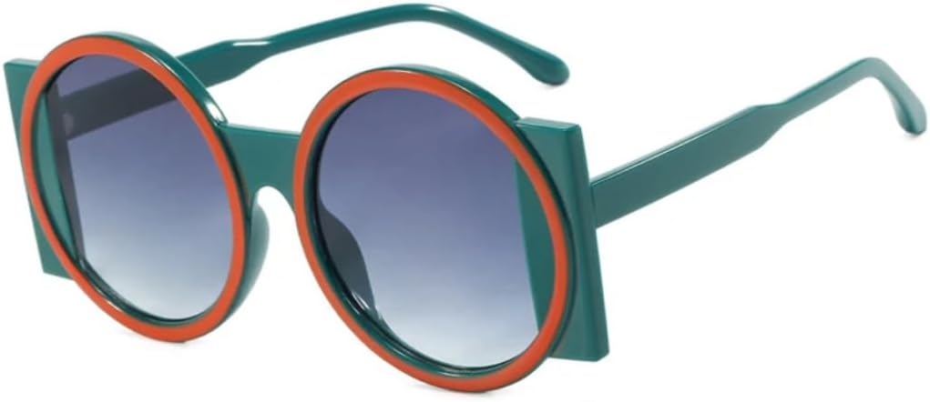 

Модные большие круглые солнцезащитные очки для женщин, контрастные цветовые оттенки, защита от УФ-излучения UV400, ретро, ​​уникальные, модные для мужчин VVTWSSW, Green Gray