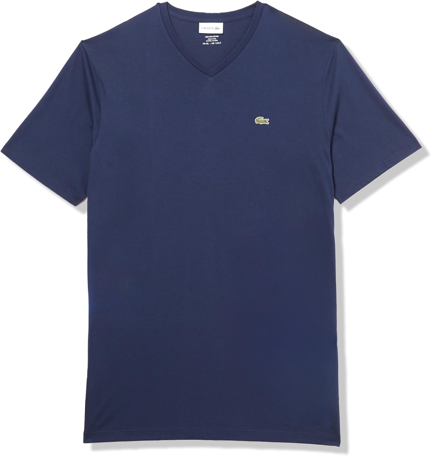 

Мужская классическая футболка Lacoste с V-образным вырезом и коротким рукавом, Navy Blue, Синий, Мужская классическая футболка Lacoste с V-образным вырезом и коротким рукавом, Navy Blue