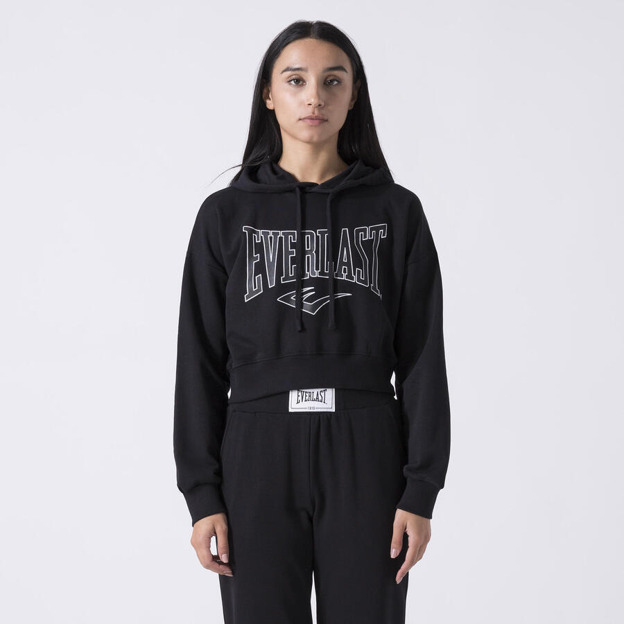 

EVERLAST Укороченная толстовка с капюшоном ICONIC, черный хлопок, полиэстер