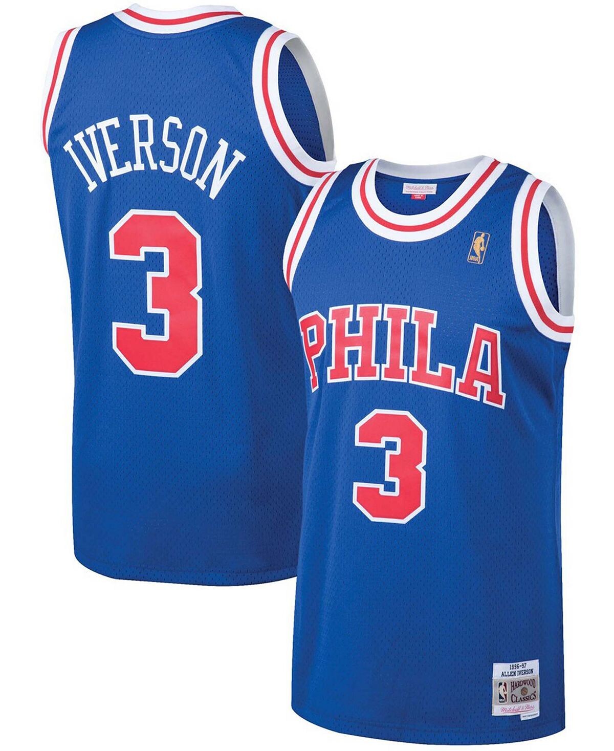 

Мужское джерси Allen Iverson Royal Philadelphia 76Ers 1996-97 Hardwood Classics Swingman Mitchell & Ness
