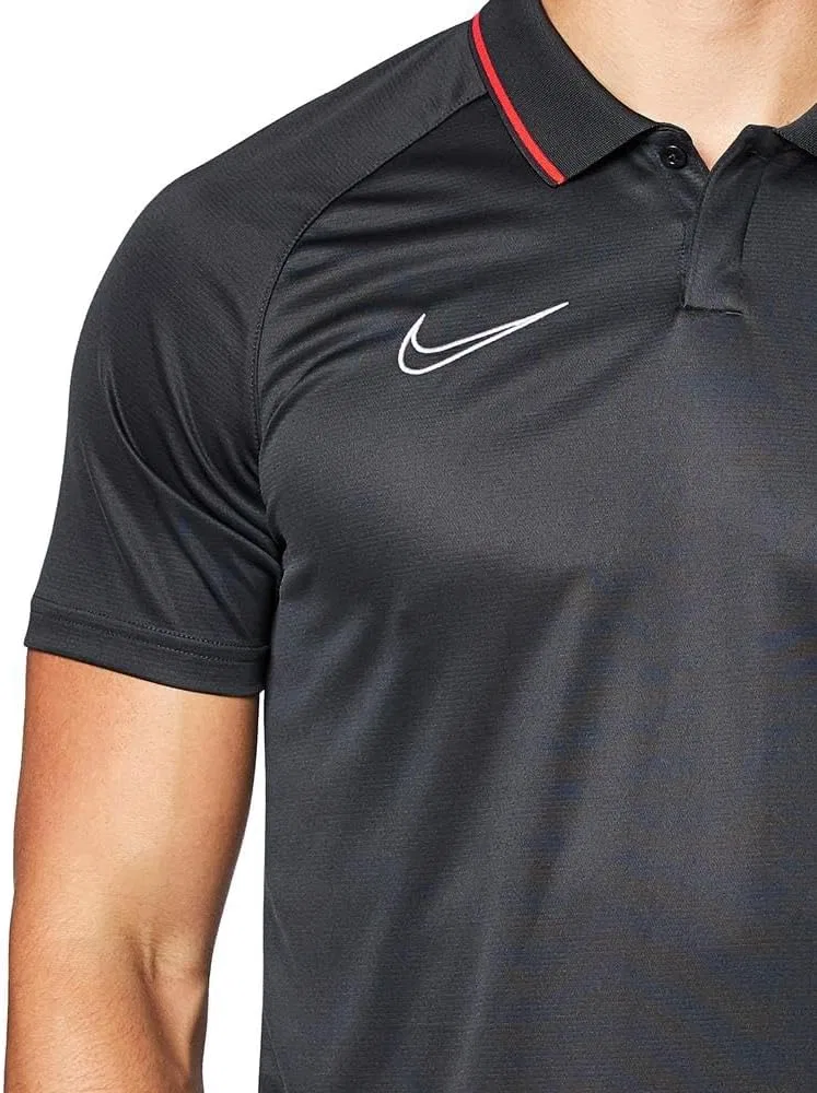 Мужское поло Nike Dri-Fit, цвет Anthracite/Bright Crimson/White — фото 4