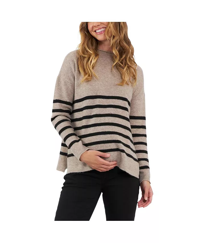 

Вязаный свитер для беременных и кормящих мам Ripe Maternity, коричневый