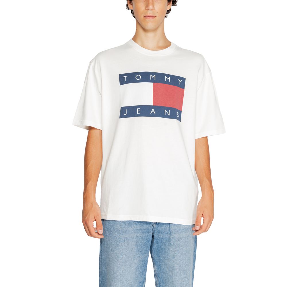 

Белая хлопковая футболка Tommy Jeans
