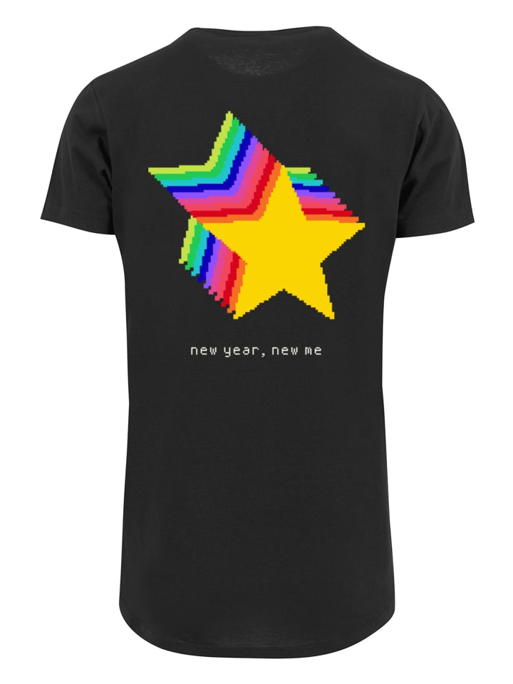 

F4NT4STIC Удлиненная футболка Silverster Party Happy People Only, черного цвета, Черный, F4NT4STIC Удлиненная футболка Silverster Party Happy People Only, черного цвета