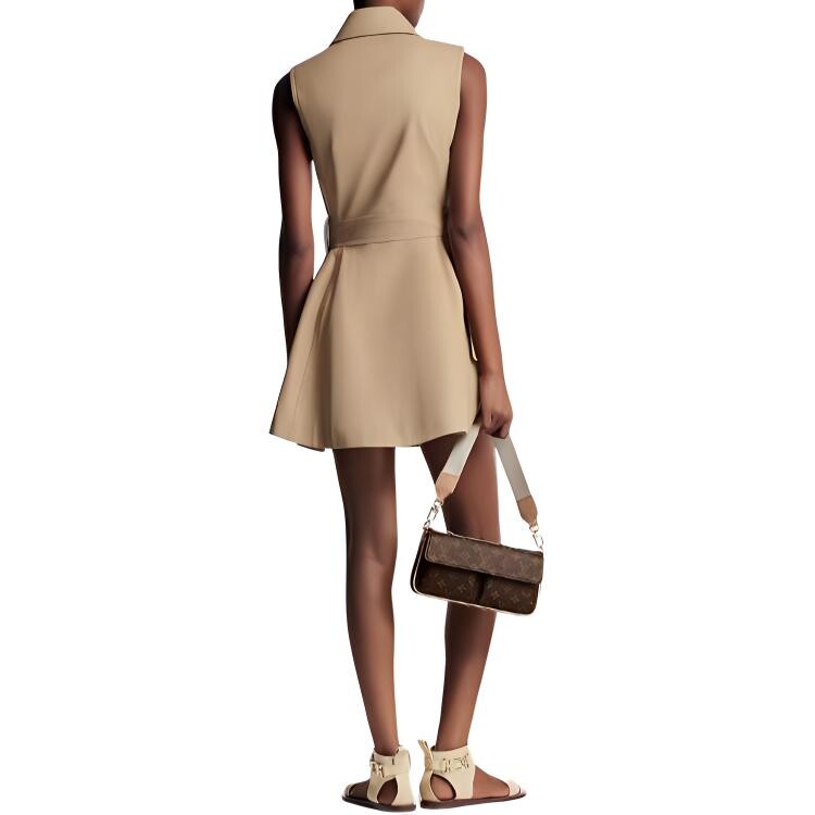 Платье без рукавов женское Savannah Beige Louis Vuitton — фото 3