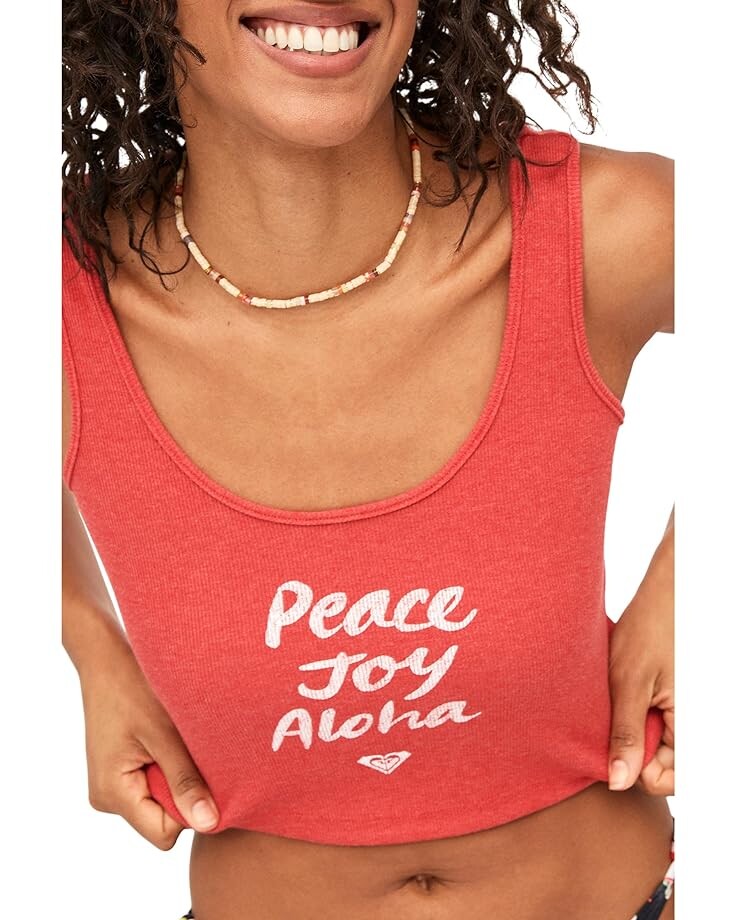

Топ Roxy Peace Joy Aloha Ribbed Tank, цвет Bittersweet