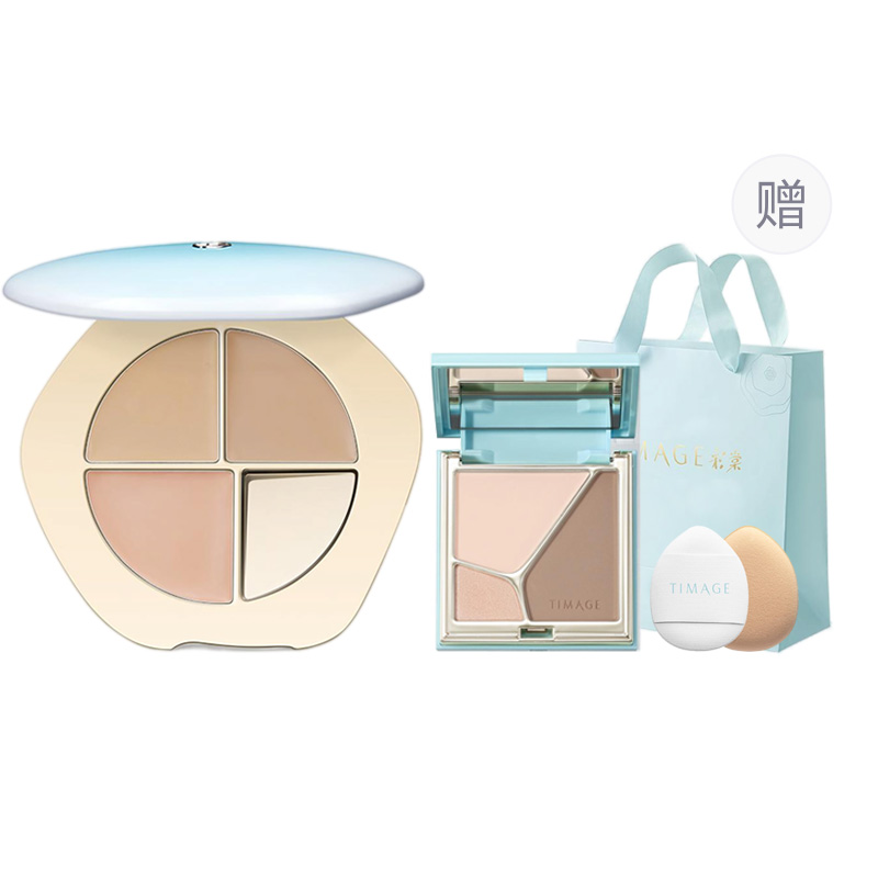 

Трехцветная палитра консилера увлажняющая осветляющая выравнивание тона кожи пуховый диск 5г TIMAGE