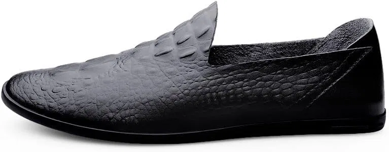 Лоферы крокодиловая текстура Mens Loafers Shoe, черный PUGHGAETZF — фото 4