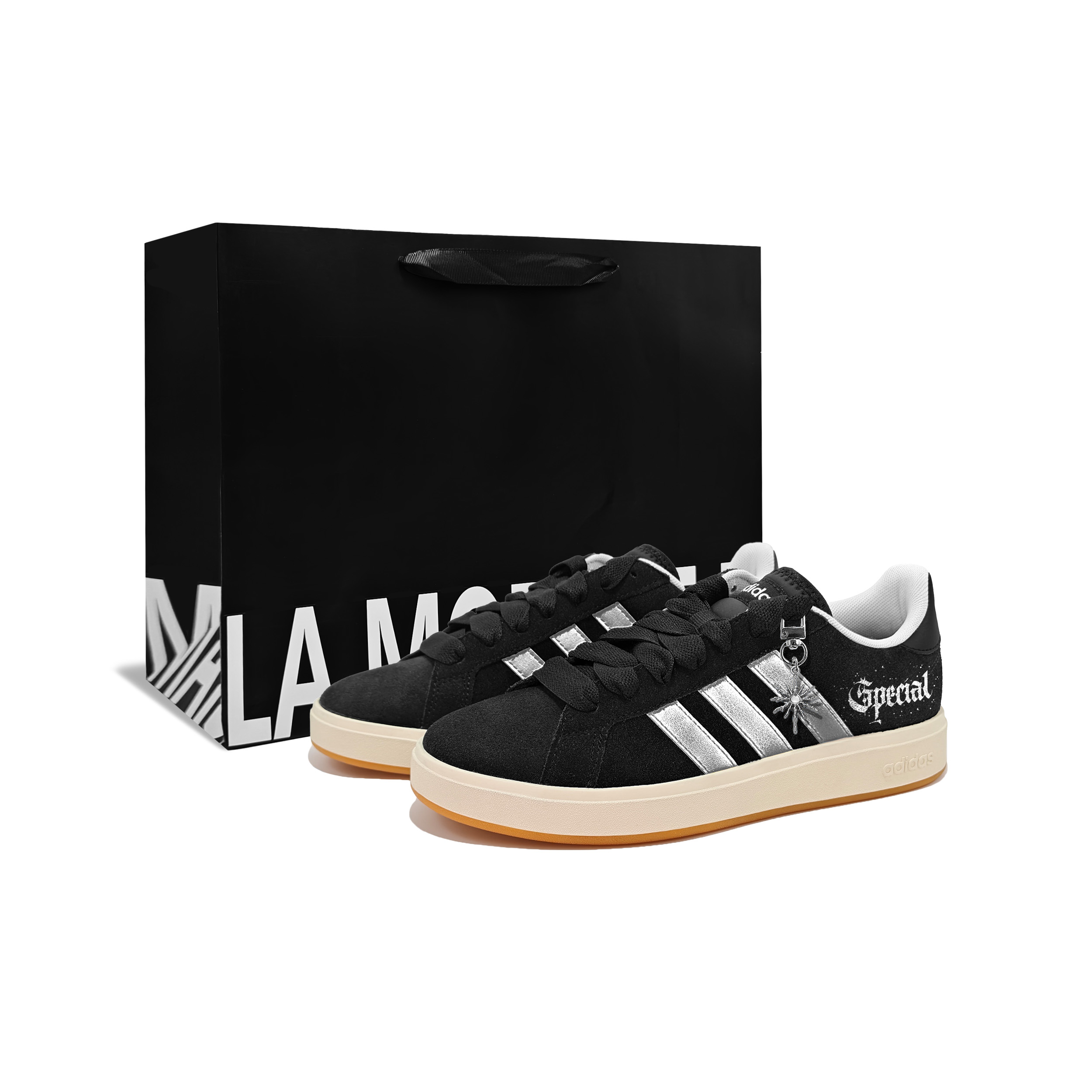 

Adidas Кроссовки для скейтбординга Grand Court Base 00s Sun Storm, Volume 2, с амортизацией Box Cushioning, износостойкие, низкие, унисекс, черный