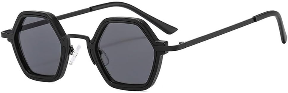 

Мужские солнцезащитные очки в стиле ретро-панк с многоугольными линзами, прозрачные линзы с градиентом, женские солнцезащитные очки, модные очки с защитой от УФ-излучения UV400 TKKTLLT, Black Grey