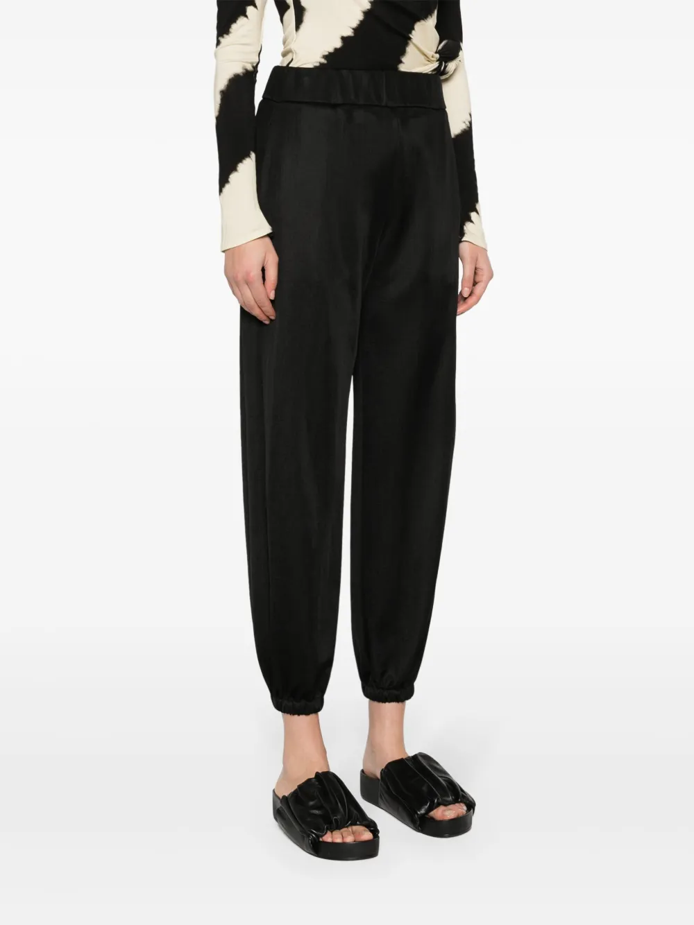 Зауженные брюки с завышенной талией JIL SANDER, черный — фото 3