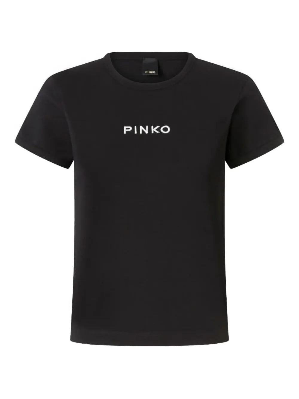 

Хлопковая футболка с вышитым логотипом PINKO, черный