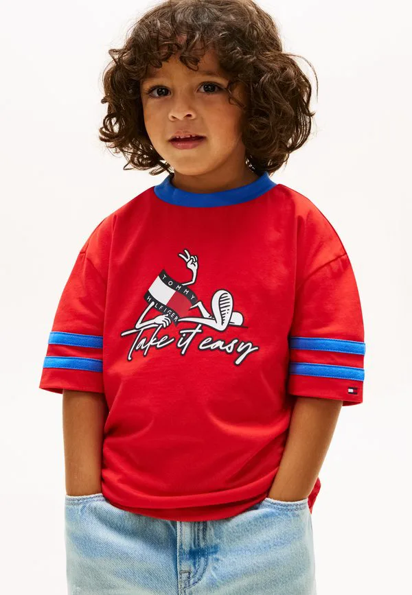 Футболка с принтом в виде волнистого флага Tommy Hilfiger, Rapid Red