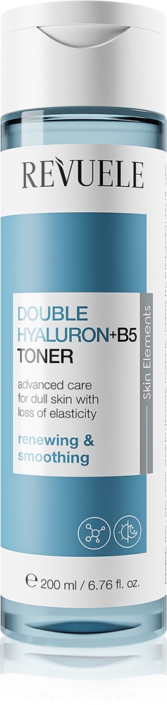 

Двойной тоник с гиалуроном и витамином B5, увлажняющий тоник с восстанавливающим эффектом Revuele, 200 мл
