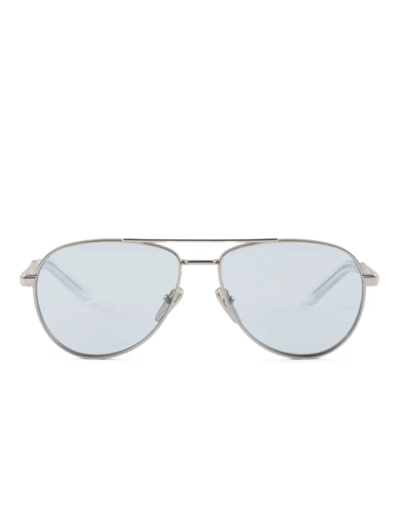 

Prada Eyewear солнцезащитные очки с двойным мостом, серебряный