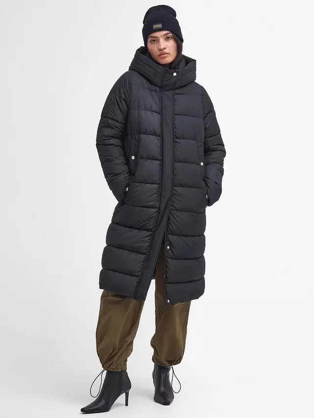 

Пуховик Barbour International Barron Longline, черный