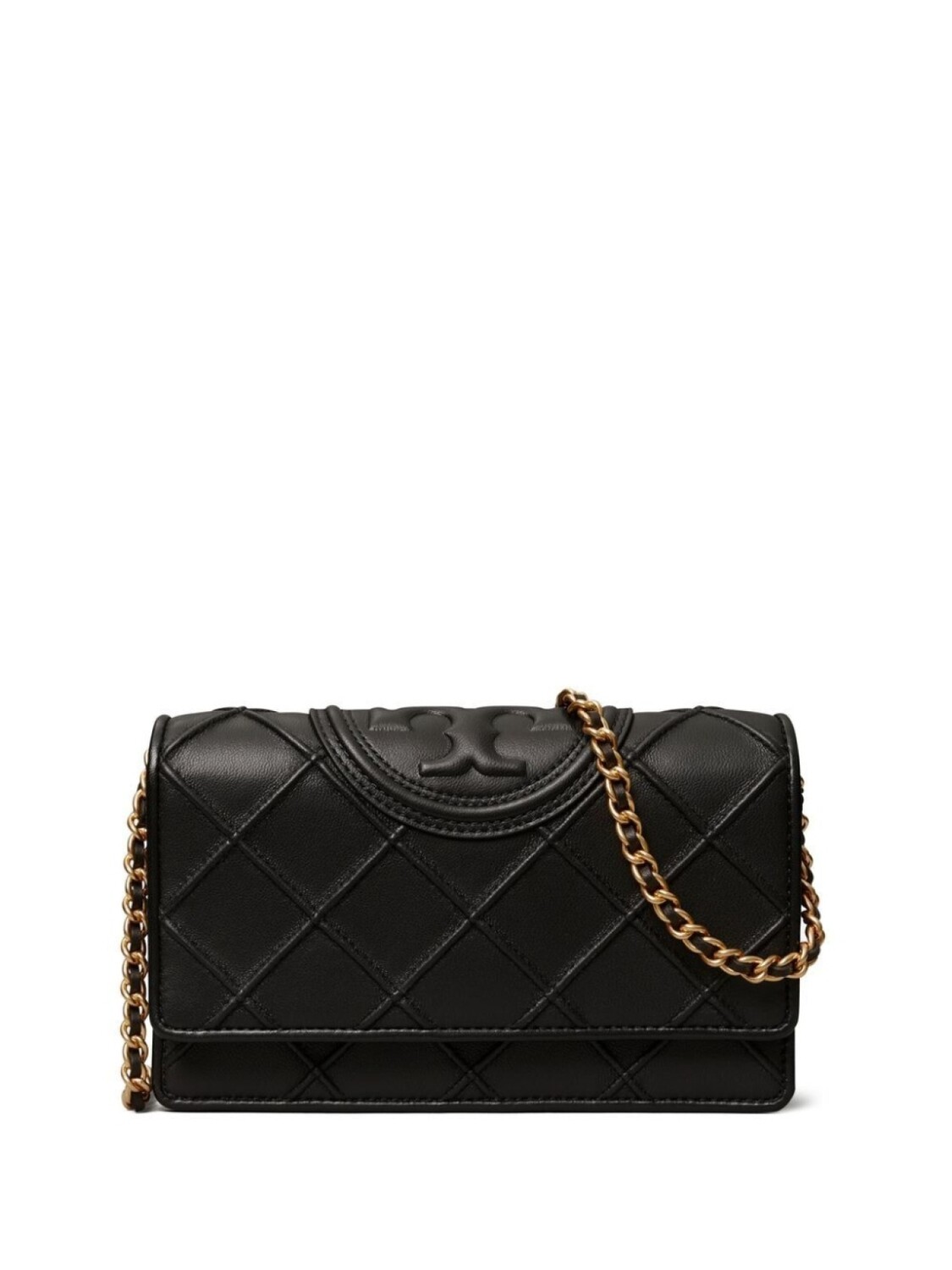 

Tory Burch сумка через плечо Fleming с тисненым логотипом, черный