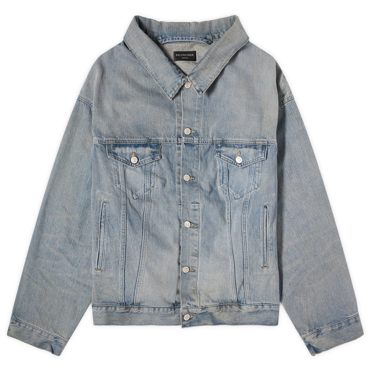

Джинсовая куртка Balenciaga Off Shoulder Denim, цвет Outback Blue