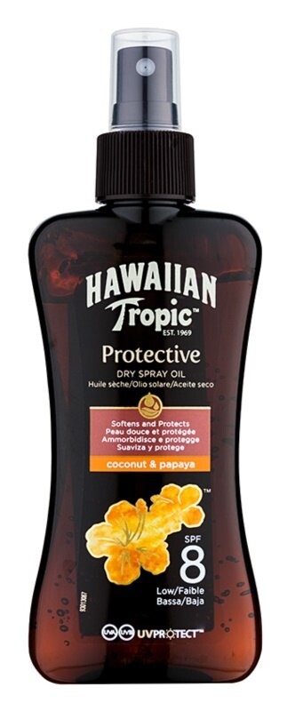 

Hawaiian Tropic, Защитное сухое масло, Солнцезащитное масло SPF8