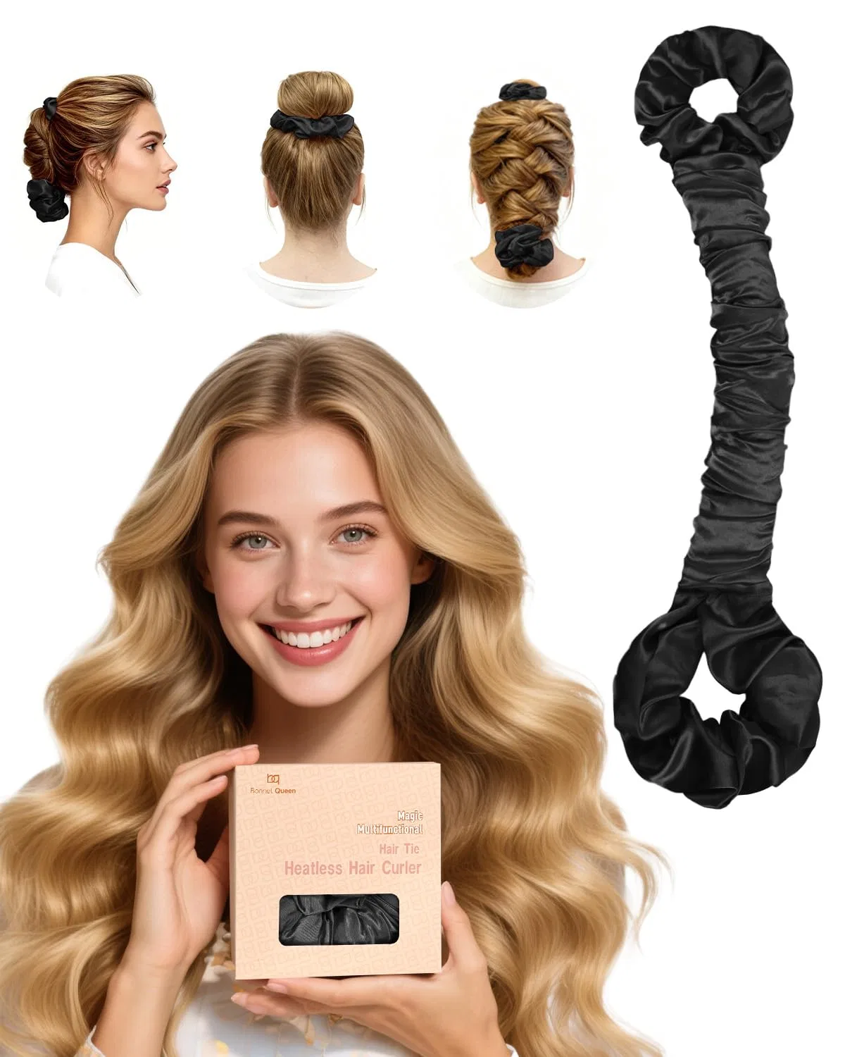 Бигуди для холодной завивки BONNET QUEEN Overnight Curlers Bonnet Queen, Black