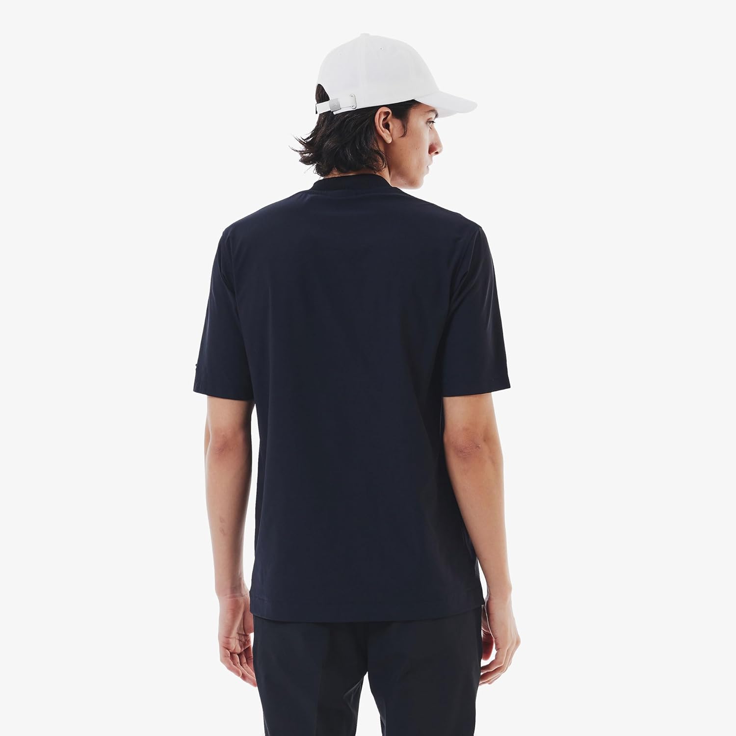 Мужская футболка Lacoste с карманом, быстросохнущая, эластичная, из эластичного материала, черный — фото 2