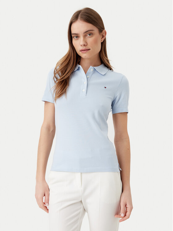 

Рубашка поло облегающего кроя 1985 WW0WW43225 Tommy Hilfiger, голубой