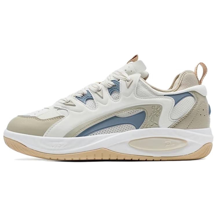 

XTEP Износостойкие и легкие низкие кроссовки для скейтбординга Yuji PLUS, мужские, белые, бежево-синие