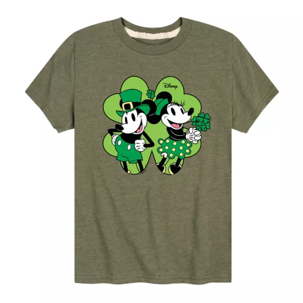 

Футболка для мальчиков 8-20 с принтом Микки и Минни в клеверах Disney, цвет dark green