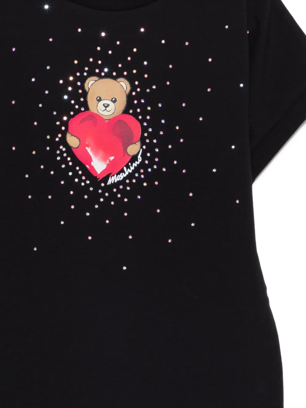 Платье, украшенное кристаллами Moschino Kids, черный — фото 3